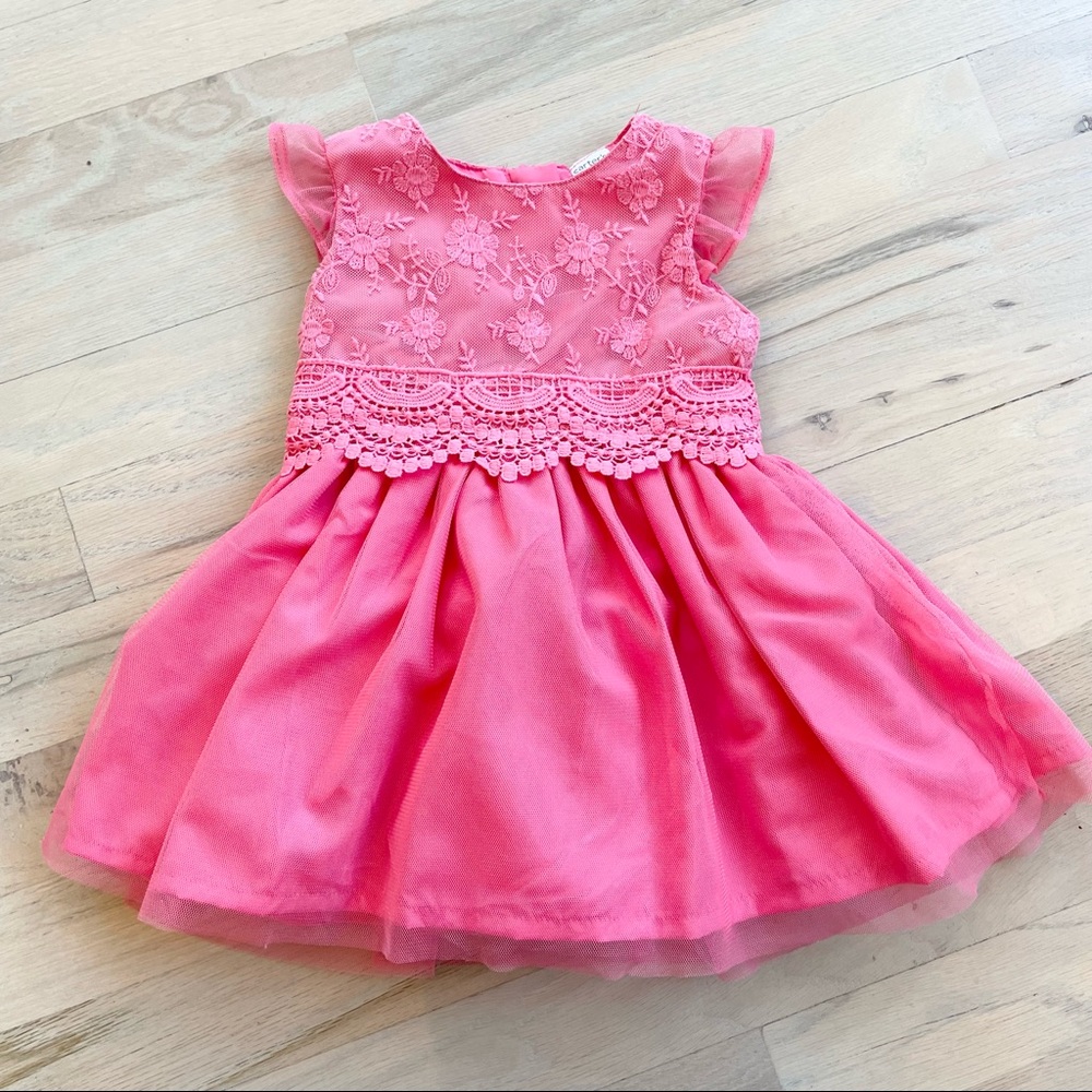 Carter’s Lace and Tulle Coral Dress